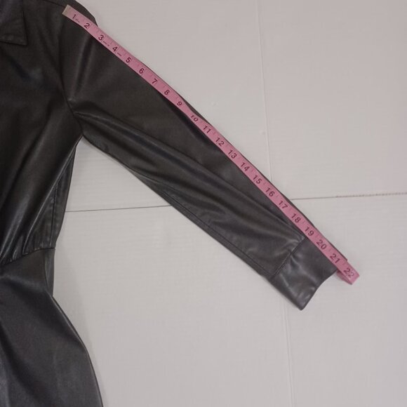 WOMEN'S ZARA FAUX LEATHER WRAP MINI DRESS - Picture 3 of 13